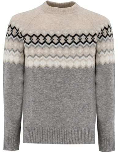 Beige And Grey Cashmere And Silk Jumper - Eleventy - Modalova