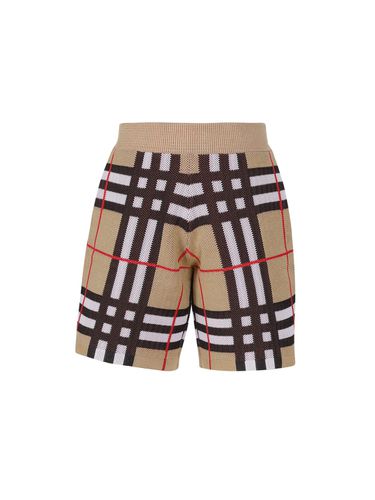 Check Technical Cotton Shorts - Burberry - Modalova