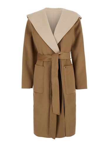 Hooded Wool Wrap Coat - MICHAEL Michael Kors - Modalova