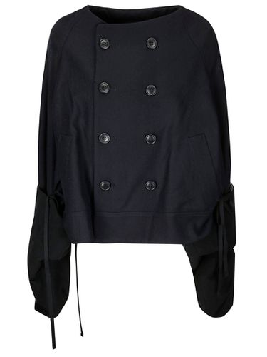 R-short Pea Coat W/fur Slv - Yohji Yamamoto - Modalova