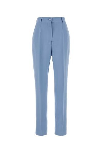 Cerulean Blue Crepe Pant - Dolce & Gabbana - Modalova