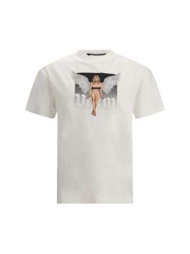 Crystal White Cotton T-shirt - Palm Angels - Modalova