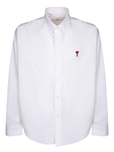 Shirt With Red Logo - Ami Alexandre Mattiussi - Modalova