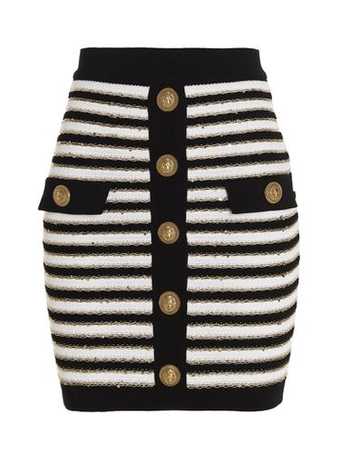 Balmain Sequin Striped Knit Skirt - Balmain - Modalova