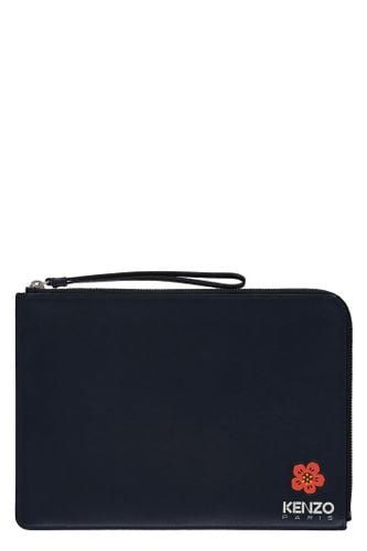 Logo Detail Flat Leather Pouch - Kenzo - Modalova