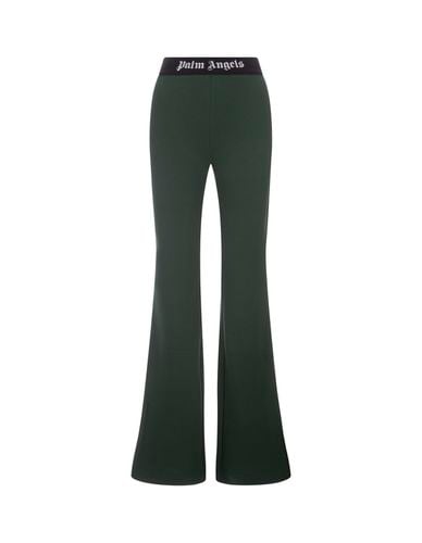 Flare Trousers With Logo Band - Palm Angels - Modalova