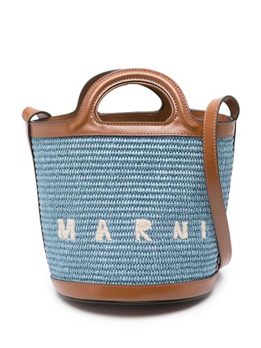 Tropicalia Mini Bag In Leather And Light Blue Raffia - Marni - Modalova