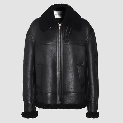 Saint Laurent Black Leather Jacket - Saint Laurent - Modalova