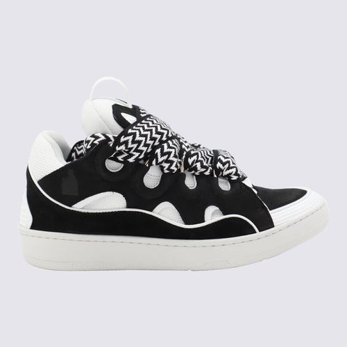 White And Leather Curb Sneakers - Lanvin - Modalova
