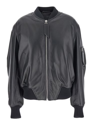 Bomber Jacket With Zip Closure In Leather Woman - The Attico - Modalova