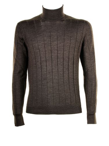 Turtleneck In Silk Wool - Barba Napoli - Modalova