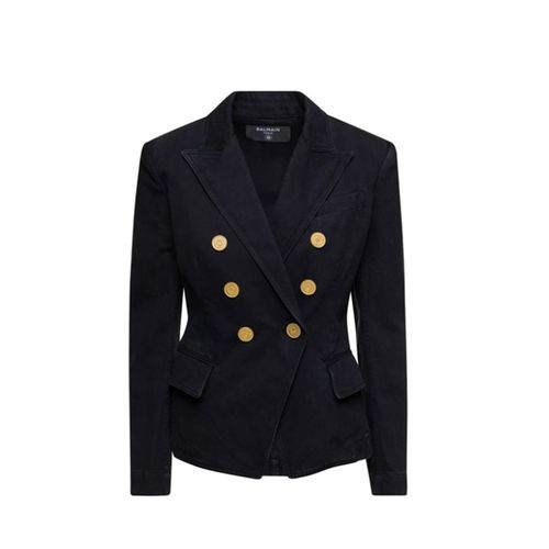 Double-breasted Denim Blazer - Balmain - Modalova