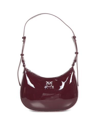 Chocolate Patent Half Moon Bag - Pinko - Modalova