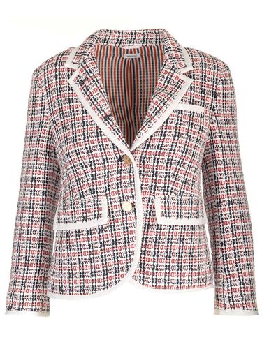 Check-pattern Buttoned Tweed Jacket - Thom Browne - Modalova