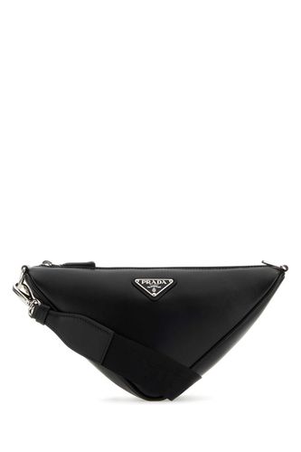 Black Leather Triangle Crossbody Bag - Prada - Modalova