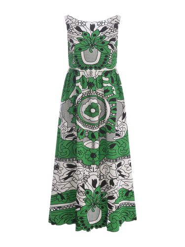 White And Green Cut-out Flower Embroidered Dress - RED Valentino - Modalova