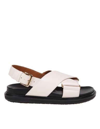 Fussbett Sandal In White Leather - Marni - Modalova