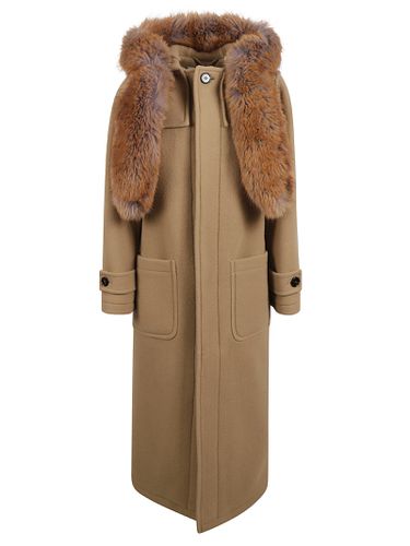 Faux Fur Trim Sleeved Duffle Coat - Burberry - Modalova