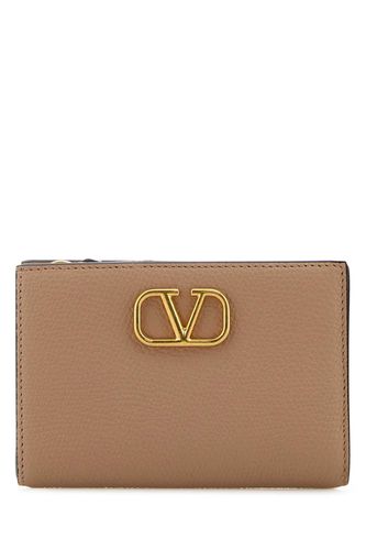 Powder Pink Leather Vlogo Wallet - Valentino Garavani - Modalova