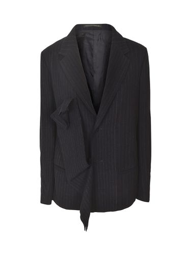 Distressed Effect Stripe Blazer - Yohji Yamamoto - Modalova