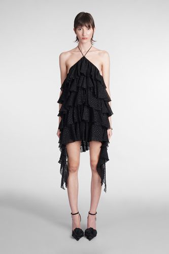 Black Ruffle Mini Dress With Polka Dot Pattern - Blumarine - Modalova