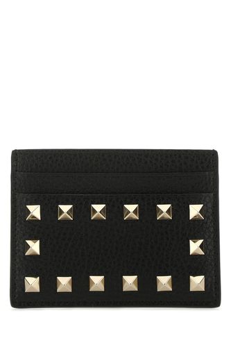 Leather Rockstud Card Holder - Valentino Garavani - Modalova