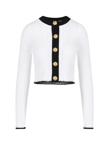 Ls Buttoned Round Neck Knit Cardigan - Balmain - Modalova