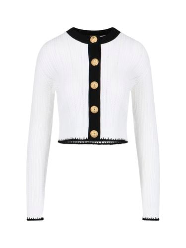 Ls Buttoned Round Neck Knit Cardigan - Balmain - Modalova