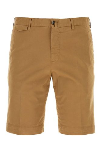 Camel Stretch Cotton Bermuda Shorts - PT Torino - Modalova