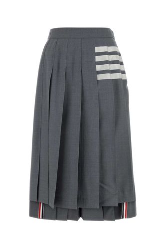 Thom Browne Grey Wool Skirt - Thom Browne - Modalova