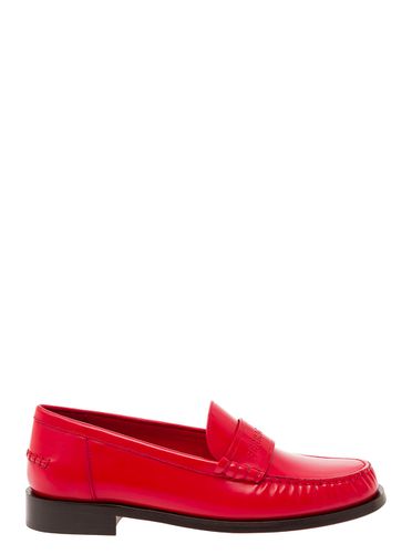 Loafers With Embossed Logo In Smooth Leather Woman - Ferragamo - Modalova