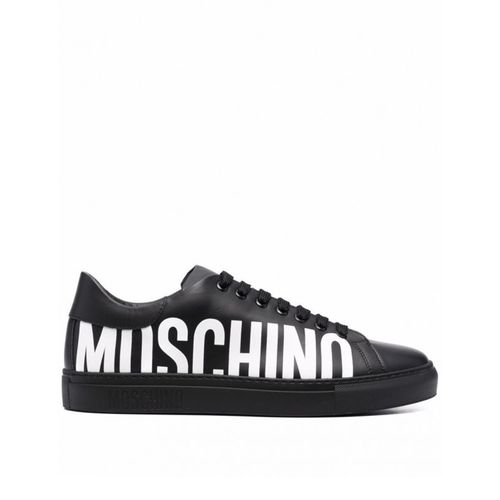 Couture Logo Leather Sneakers - Moschino - Modalova