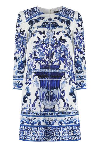 Majolica Printed Back Zipped Mini Dress - Dolce & Gabbana - Modalova