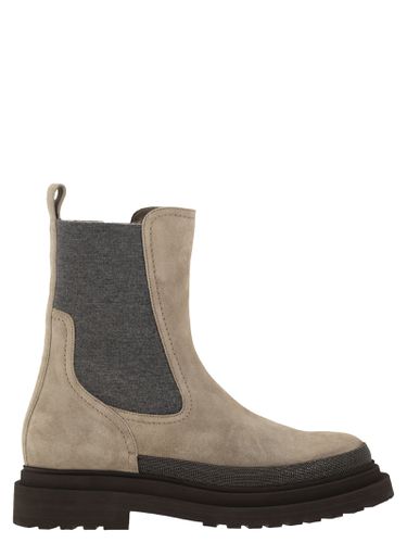 Suede Chelsea Boot With precious Detail - Brunello Cucinelli - Modalova