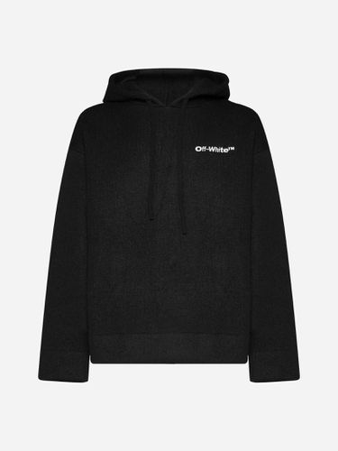 Wool And Mohair Knit Hoodie - Off-White - Modalova
