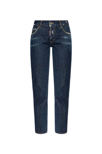 Dark Crinkle Washed Medium Waist Jennifer Jeans - Dsquared2 - Modalova