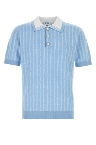 Embroidered Stretch Cotton Blend Polo Shirt - Casablanca - Modalova