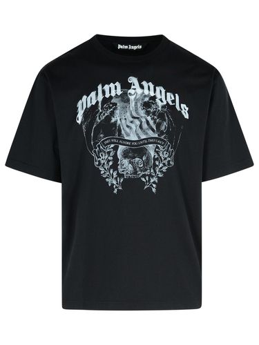 Statement Black Cotton T-shirt - Palm Angels - Modalova