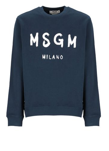 MSGM Sweatshirt With Brushed Logo - MSGM - Modalova