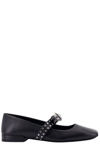 Gianni Ribbon Square-toe Ballet Flats - Versace - Modalova