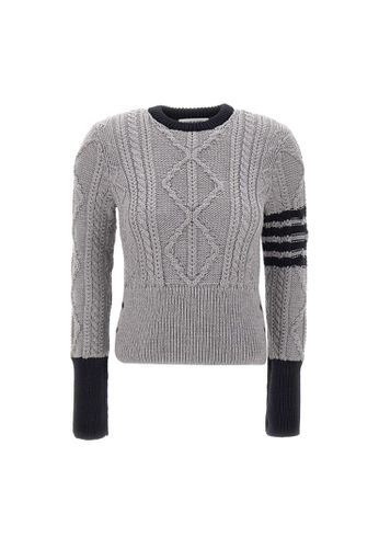 Aran Cable Classic Crew Neck Sweater - Thom Browne - Modalova