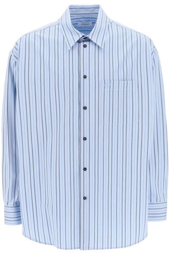 Off-White Striped Maxi Shirt - Off-White - Modalova