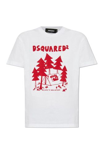 Graphic Printed Crewneck T-shirt - Dsquared2 - Modalova