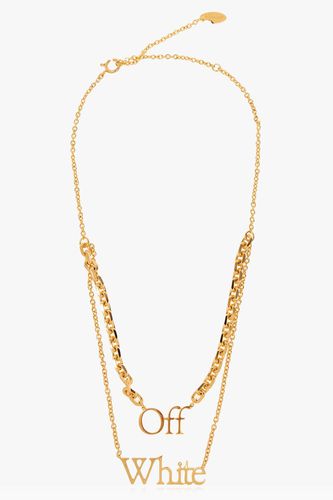 Logo Plaque Chain-linked Necklace - Off-White - Modalova