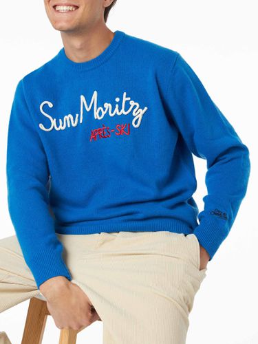 Man Crewneck Sweater With Sun Moritz Après Ski Embroidery - MC2 Saint Barth - Modalova