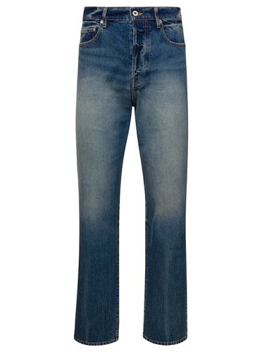 Pocket Stonewashed Straight Jeans In Cotton Denim Man - Kenzo - Modalova