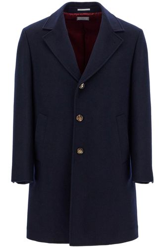 Wool Beaver Coat In Eight - Brunello Cucinelli - Modalova