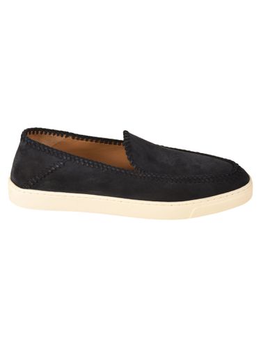 Exposed Stitch Round Toe Slip-on Sneakers - Giorgio Armani - Modalova