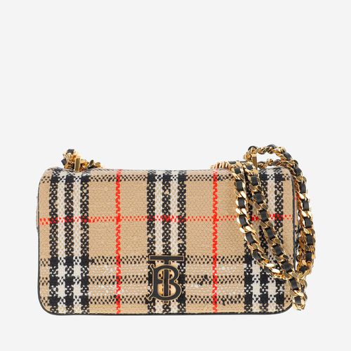 Lola Small Bouclé Bag With Vintage Check Pattern - Burberry - Modalova