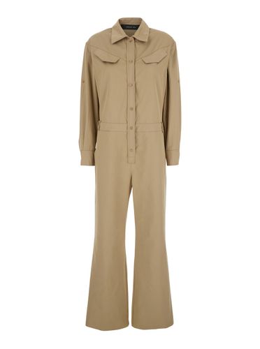 Jumpsuit With Patch Pockets On The Chest And Belt Loops On The Waist In Fabric Woman - Federica Tosi - Modalova